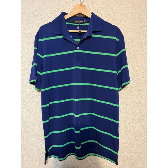New with Tag RLX Ralph Lauren Striped Wicking Short Sleeve Polo Size Medium - Picture 1 of 8